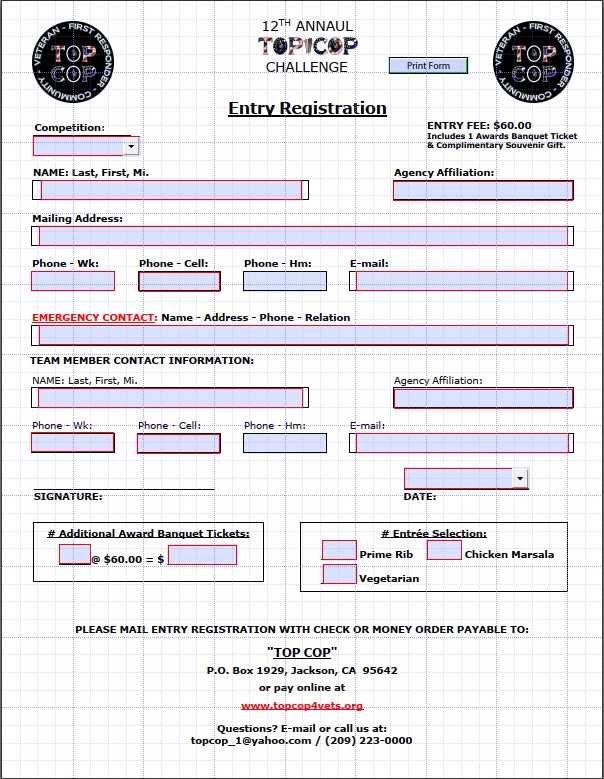 2024 Entry Registration Form