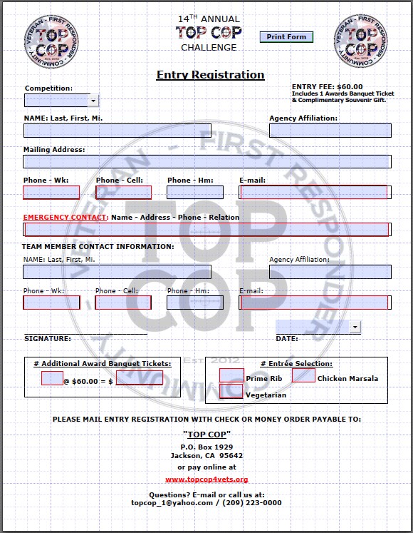 2026 Entry Registration Form